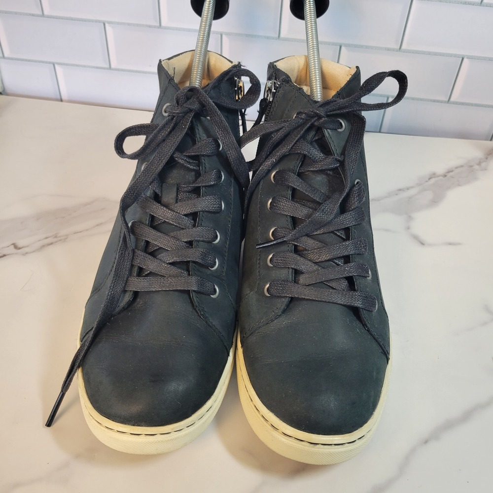 Ugg Gradie Hi Top Lace-Up Trainer 1014607 Black Leather Womens Size 9.5